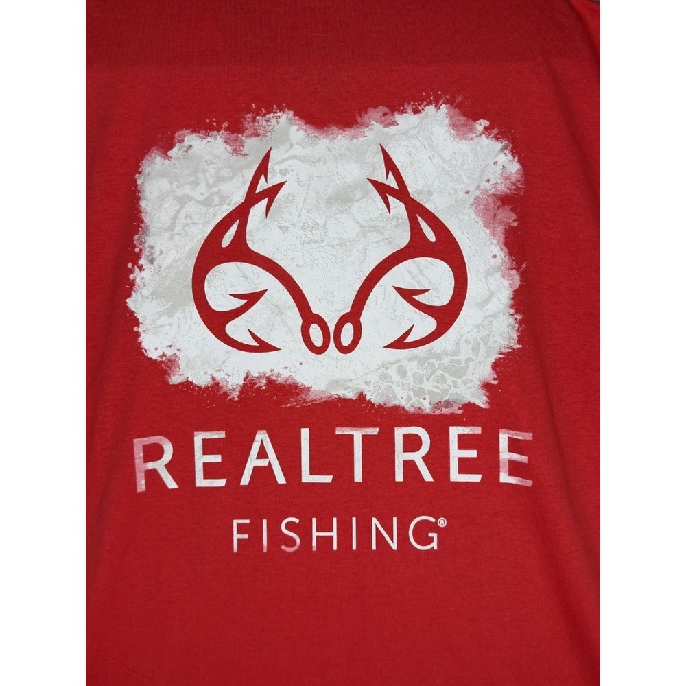 Realtree Fishing Mens Graphic T-Shirt Red Cotton Short Sleeve 2XL NWT - Picture 4 of 5